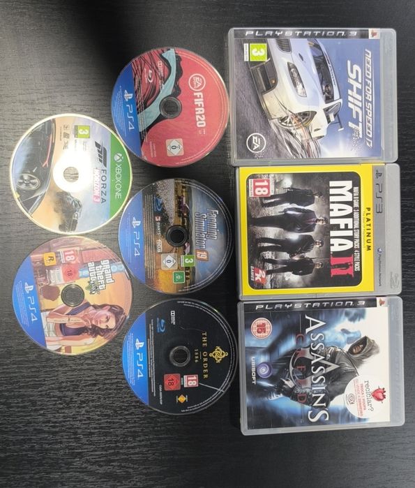 Conjunto de 3 jogos PlayStation 3+5 cds danificados