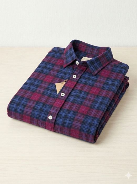 Koszula męska bordowo-granatowa Coop 100% bawełna casual