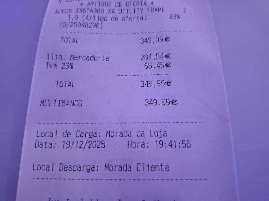 Camara de filmar Insta360 X4 nova com fatura