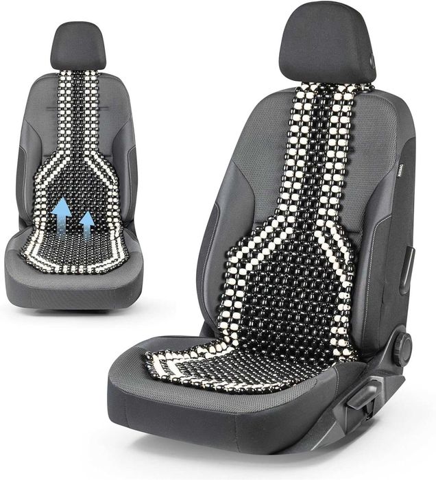 CarComfort Capa de assento de contas de madeira