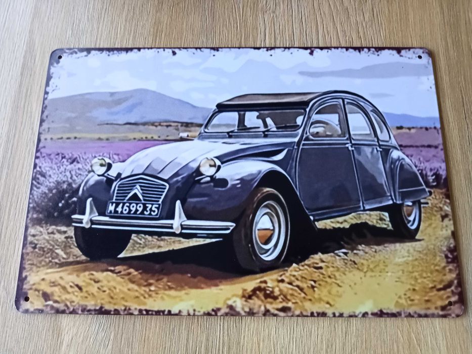 tabliczka , plakat metalowy Citroen 2CV,  RETRO , PRL , VINTAGE