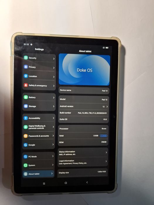 Планшет OSCAL Pad 13 8/256 новий, без коробки
