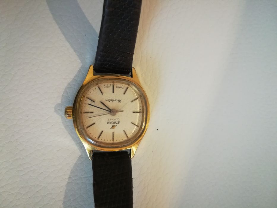 Zegarek Enicar Quartz pozlacany