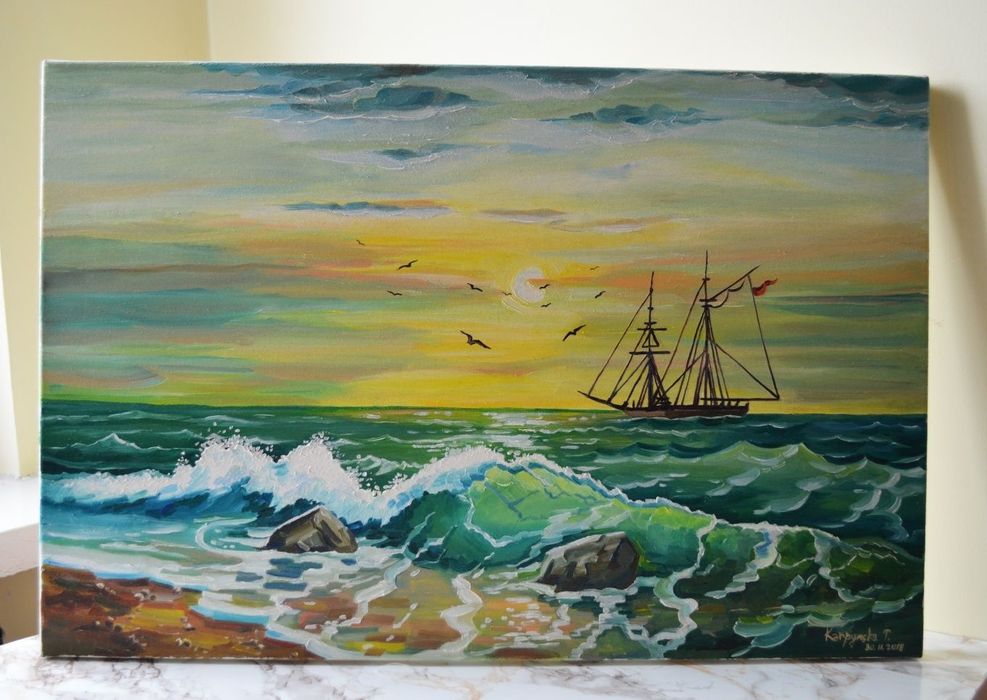 Obraz olejny "Nad morzem "