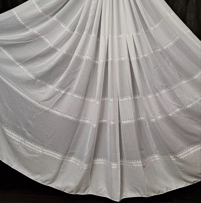 Тюль белая с полосками «версаче», белая гардина на метраж