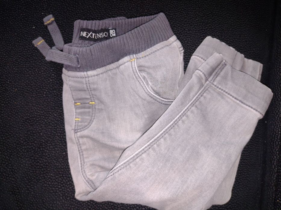 Spodnie jeans szary 80