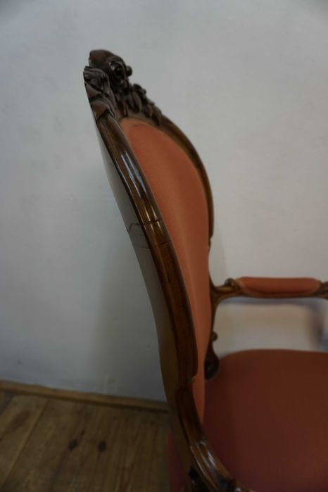 STARY fotel ludwik filip mahoń Francja