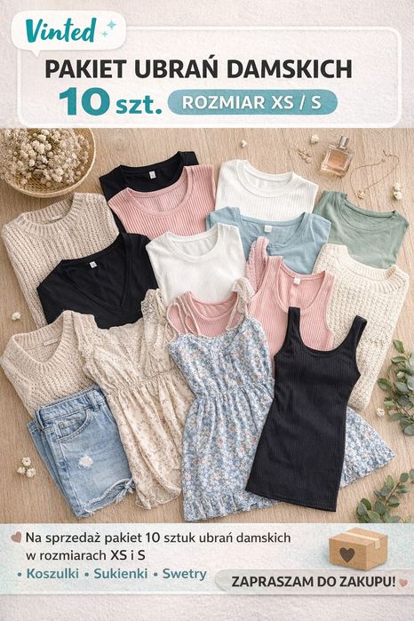 Pakiet ubrań damskich 10 szt. XS/S