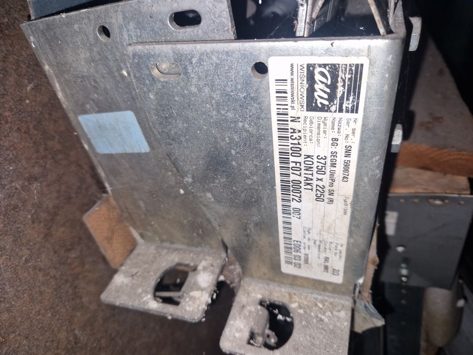 Brama garażowa Wiśniowski szara 3750x2250 nowa