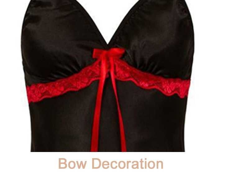 Damska seksowna koszula nocna satyna jedwabna czarna rozmiar L