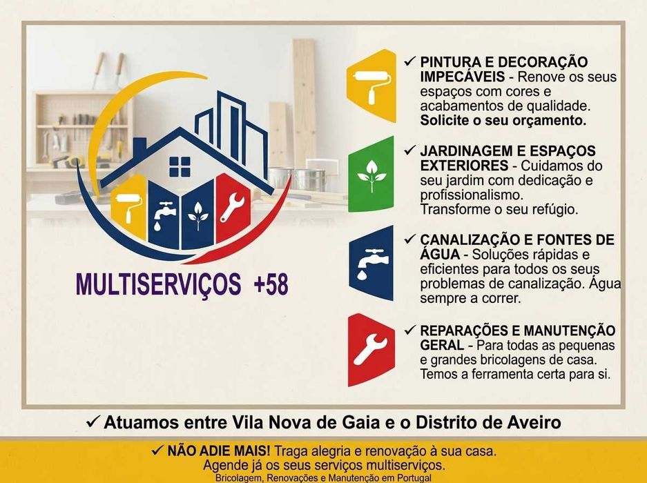 Serviços de Bricolagem, Pintura, Móveis e Vinil | Gaia a Aveiro
