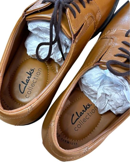 Buty wizytowe męskie Clarks Tilden Plain brąz skóra rozmiar40 kod 2262