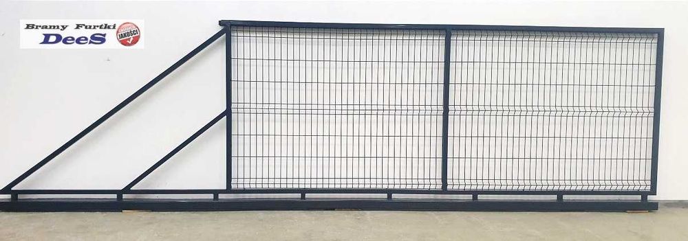 Brama przesuwna panel 3D 4000x1500 w komplecie monterskim