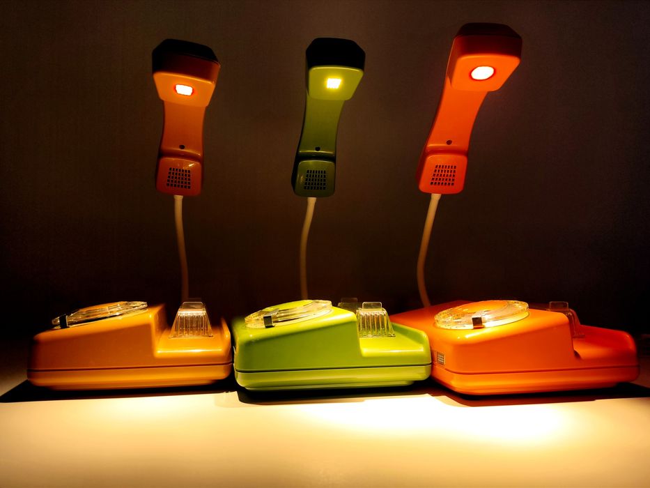Lampka z telefonu, telefon prl,  rwt tulipan, vintage, retro