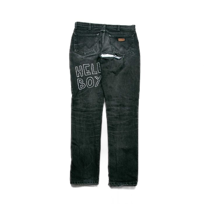 Wrangler Hellboy custom jeans spodnie 32/32us washed distressed