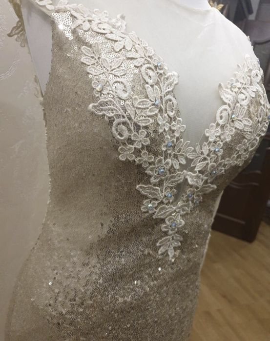 Вечернее платье в пол платье рыбка в пайетках с корестом Размер S-M