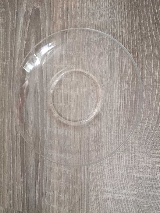 Mały talerzyk spodek 14 cm szklany przezroczysty Talerzyki