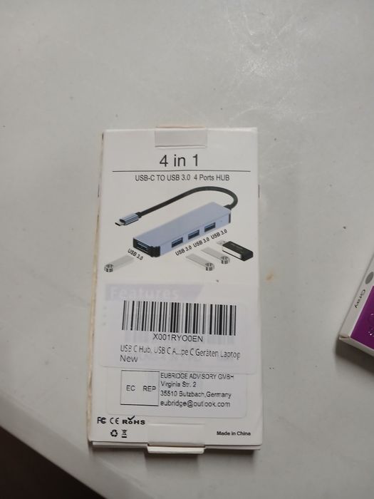 Hub USB-C para USB 3.0 de 4 Portas Leelng (Novo) – Adaptador 4 em 1