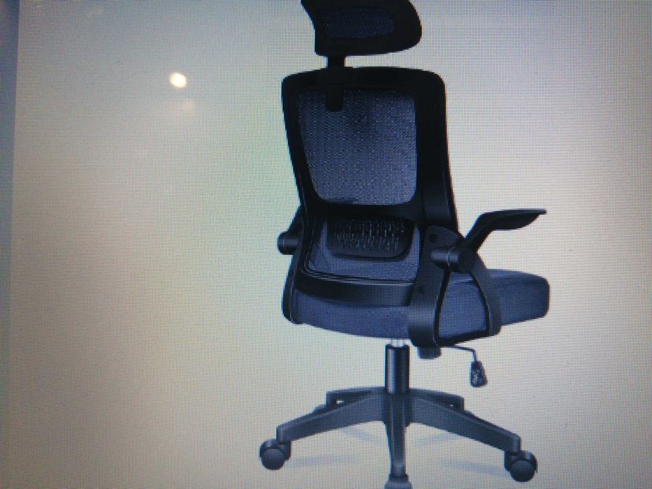 Krzesło biurowe lub domowego użytku z siatki i z zagłówkiem ELFORDSON