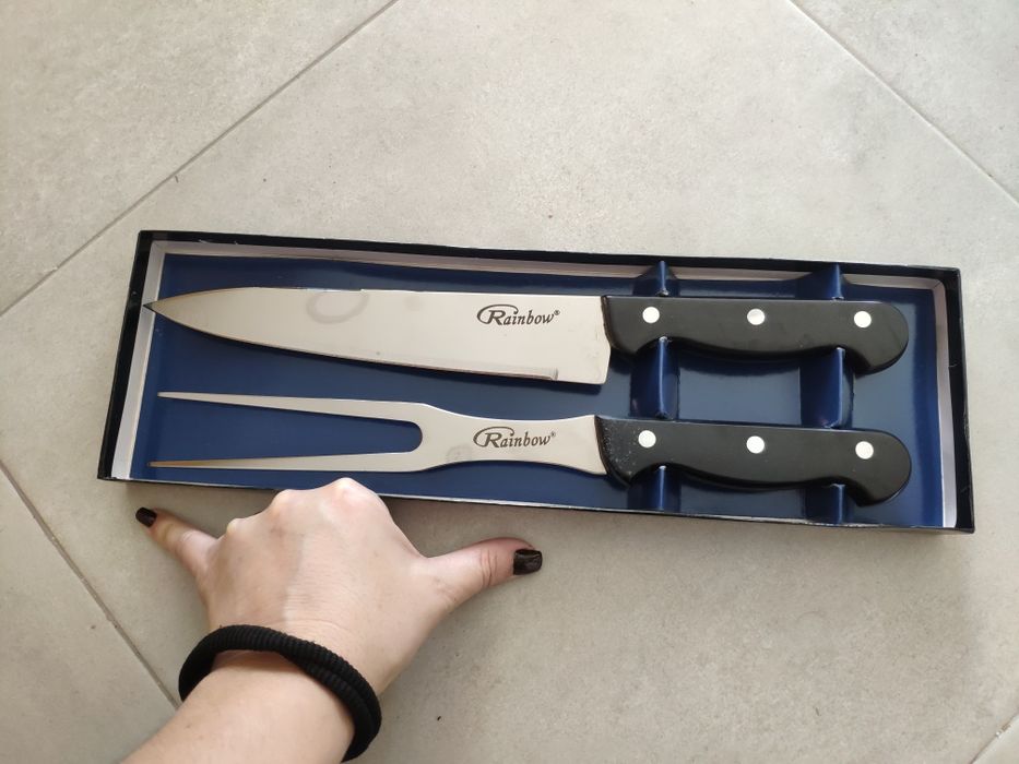 Kit churrasco Rainbow: garfo e faca - NOVO
