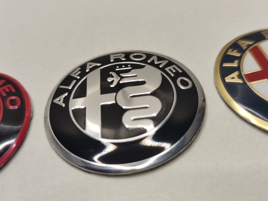 Emblema Símbolo Logótipo Volante Alfa Romeo 40mm Mito Giulietta 147 156 159 GT Brera Giulia Stelvio Alumínio Novo Centro