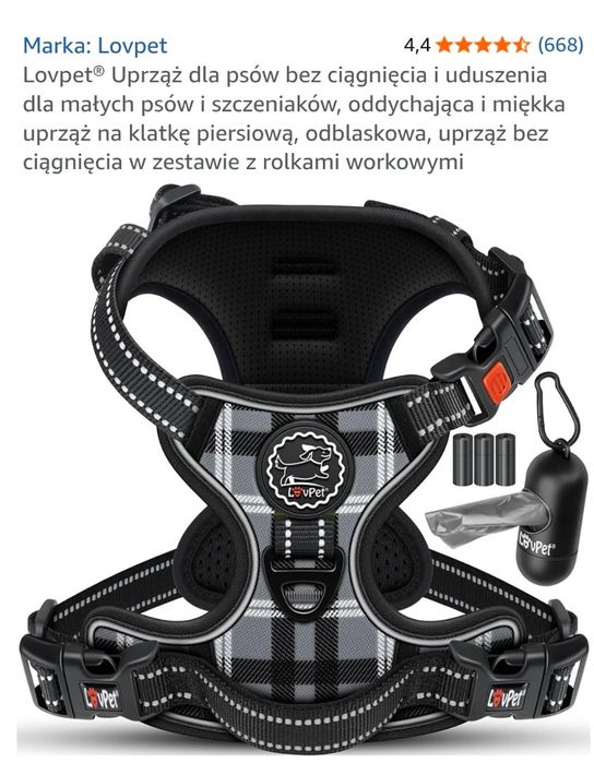 Uprząż szelki dla psa bez ciągnięcialovpet