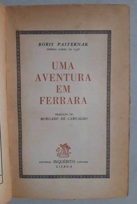 Livro PA-6 - Bóris Pasternak - Uma Aventura em Ferrara