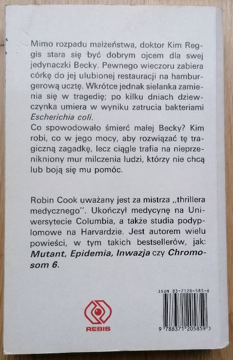 "Toksyna" Robin Cook książka thriller medyczny