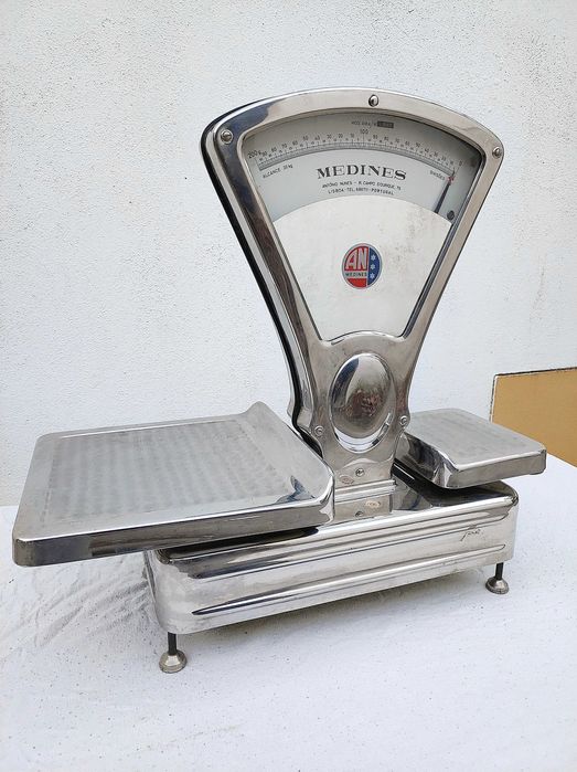 Balança antiga mercearia Medines 418-A inox max 20 kg vintage retro