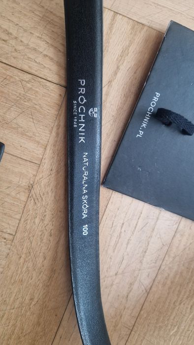 Nowy,  czarny  pasek skórzany Próchnik 100 cm
