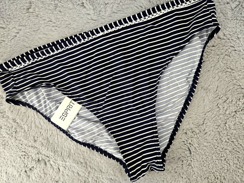 Majtki kąpielowe dół bikini Esprit 44 granatowe w białe paski