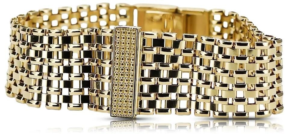 Złota bransoleta męska 14k 585 włoska styl zegarkowy coth004y&mbw004y Wrocław biżuteria