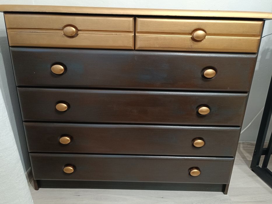 Komoda, szafka PRL drewniana z szufladami po renowacji