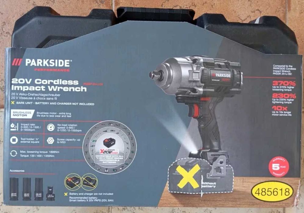 Maquina de Impacto Parkside Performance PASSP 20-Li C4 – Motor Brushless