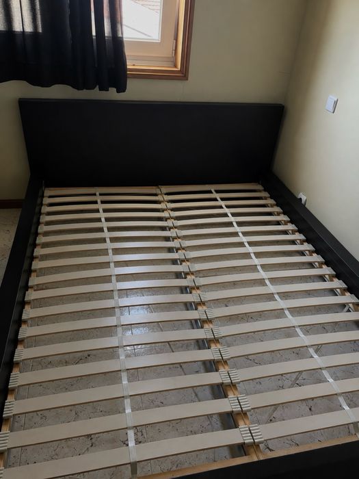 Cama de casal King MALM Preto