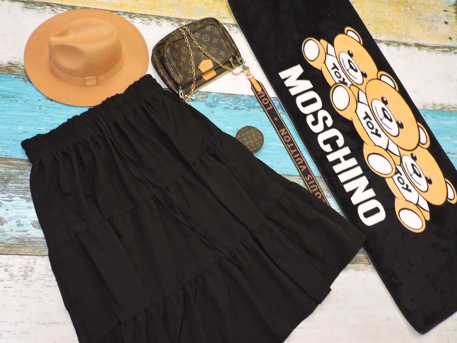 Fashion italy czarna spódnica midi XL