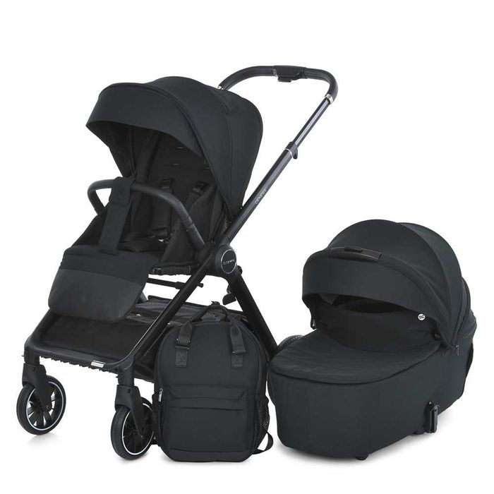 Детская универсальная коляска 2в1 El Camino ME 1126 Genesis Jet Black