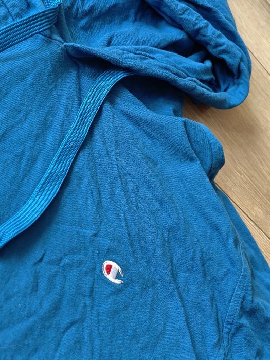 Vintage Champion hoodie | Petrol blue | 100% bawełna XXL bluza męska