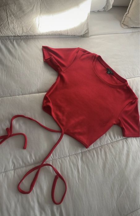 Top camisola vermelha