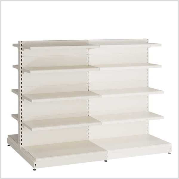 Regały Gondola sklepowa w kolorze białym - 1 regał podwójny