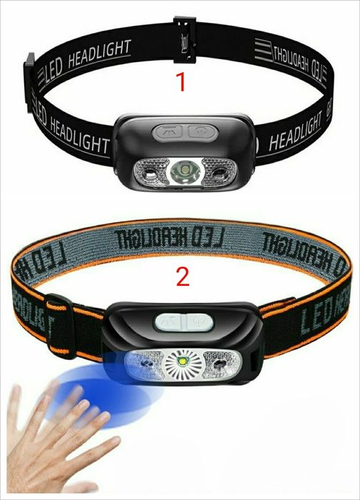 Налобні ліхтарі, акумуляторні, з датчиком руху