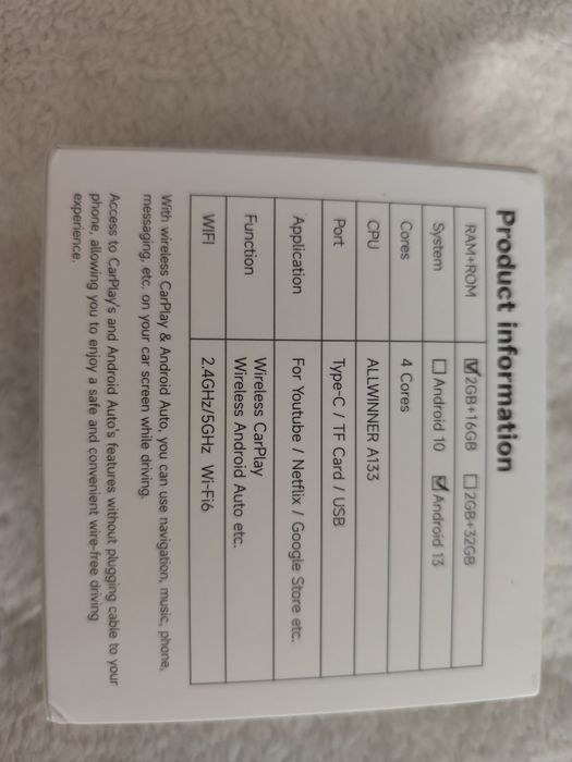 Carplay android adapter AI Box