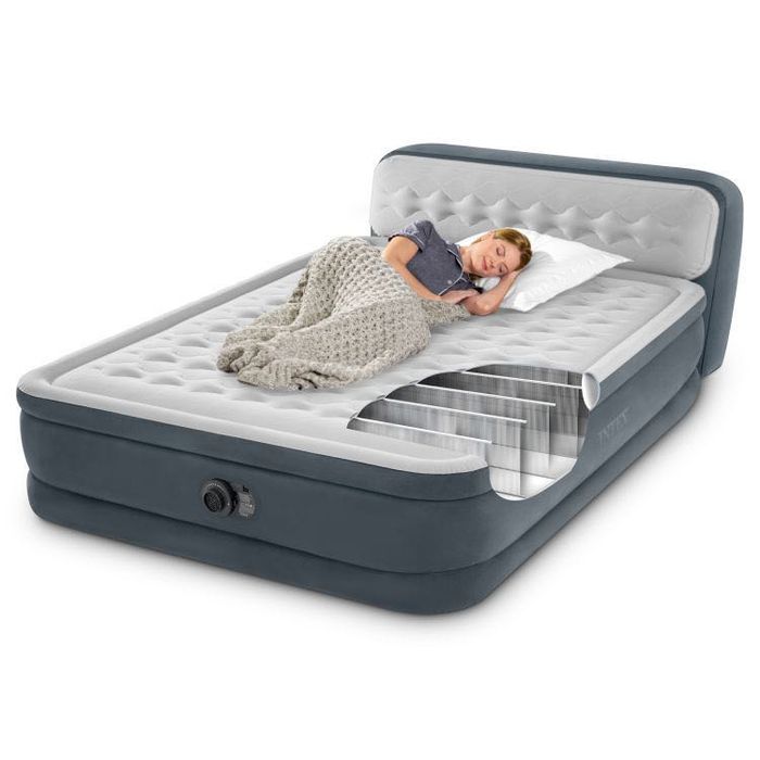 Materac łóżko 236x152 cm z pompką dwuosobowy DELUXE INTEX 64448ND