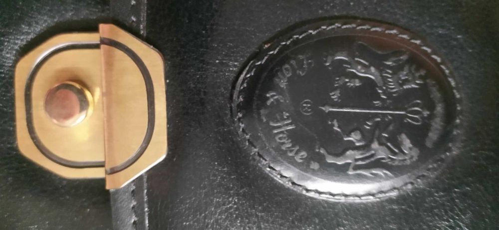 Luksusowa czarna aktówka ze skóry