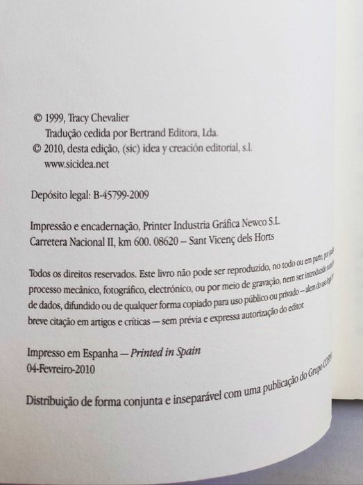 Livro Rapariga com brinco de pérola - Tracy Chevalier