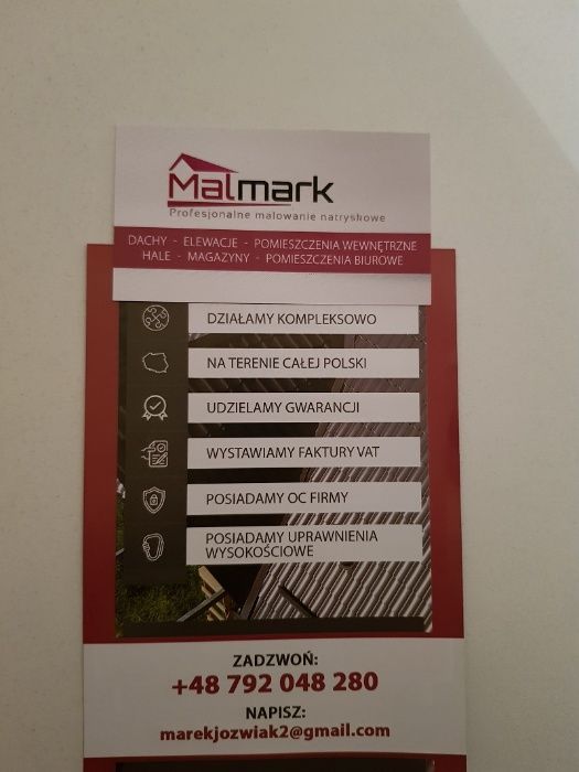 Malowanie dachu dachów elewacji blaszanych natryskowe malmark.pl/gal
