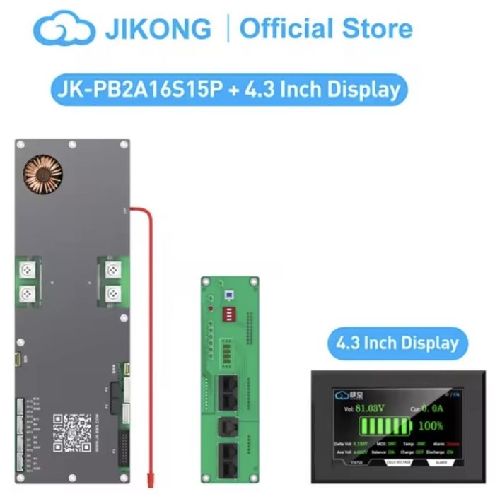 Jikong bms PB2A16S15P + екран 4.3