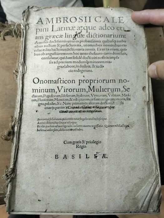 "Dictionarium" Latim e Grego de Ambrogio Calepino (Ambrosii Calepini) - Basileia, séc. XVI