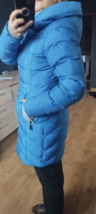 Kurtka puchowa ciepła  S/M niebieska