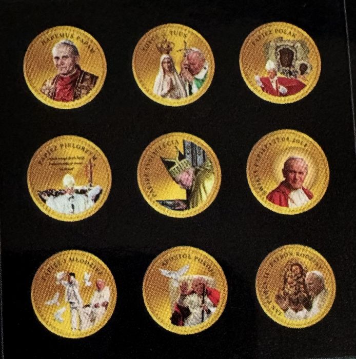 Monety 9+1 szt. z kolekcji Święty Jan Paweł II